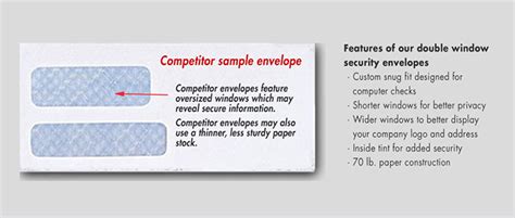 Competitor sample envelope: