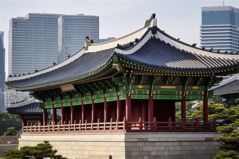 Seoul S Traditional Architectural Structures Featured In Korean City Park Background ...