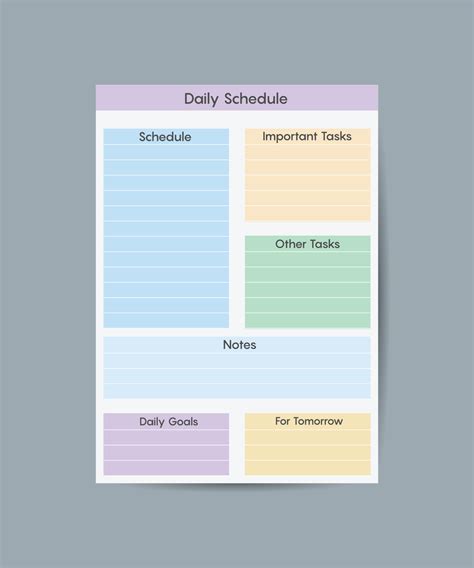 template for a diary, notepad, organizer. A diary for schedules ...