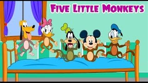 Five Little Monkeys Jumping On The Bed Mickey Mouse - Bed Western