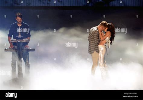 Andrew Taggart and Halsey perform during the show at the MTV Video Music Awards 2016, Madison ...