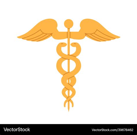 Caduceus ancient gold symbol of medicine Vector Image