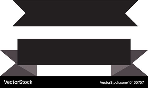 Black ribbon banner on white background Royalty Free Vector