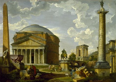 File:Giovanni Pauolo Panini - Fantasy View with the Pantheon and other ...