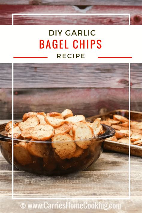 Crunchy homemade DIY Garlic Bagel Chips! My DIY Garlic bagel chips are perfect for snacks and ...