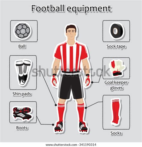 Football Soccer Player Uniform Other Equipment Arkivvektor (royaltyfri) 341190314 | Shutterstock