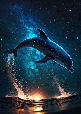 'Dolphin Space' Poster, picture, metal print, paint by Muh Asdar ...