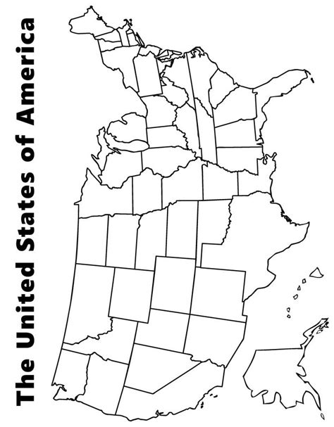 Printable blank US map - Blank printable US map (Northern America - Americas)