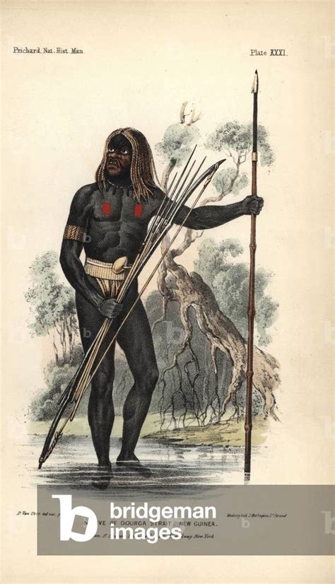 Native of Pulau Yos Sudarso (Dourga Strait), New Guinea. He wears a ...