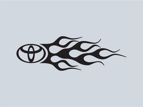 Toyota Logo Flame Car Stickers - Lettering Direct