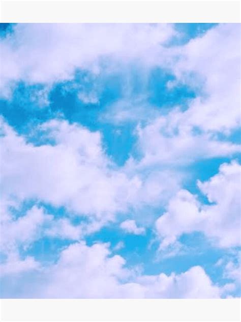 "Aesthetic dreamy white clouds on pastel blue sky" Poster by ...