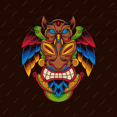 Premium Vector | Tiki mask