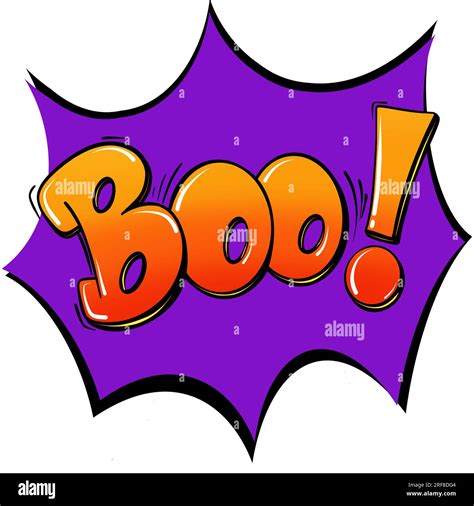 Halloween clip art illustration with the word Boo in yellow orange ...