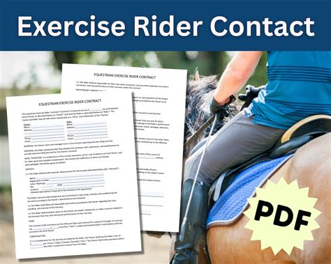 Exercise Rider Contract Horseback Contract Rider Contract Rider Liability Horseback Liability - Etsy