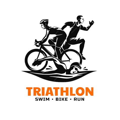 Premium Vector | Hand drawn triathlon logo design