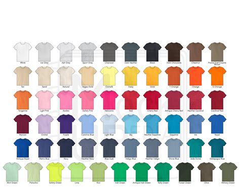 Gildan Shirt Color Chart 2021 | ubicaciondepersonas.cdmx.gob.mx