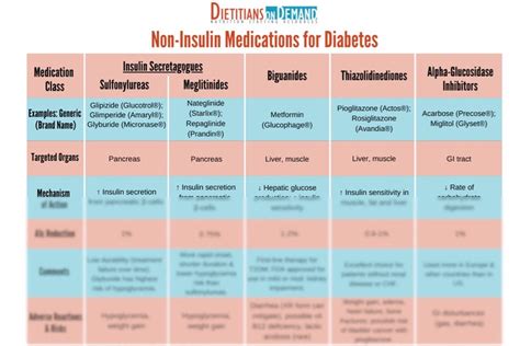 Non-Insulin Diabetes Medications | Infographic – Dietitians On Demand