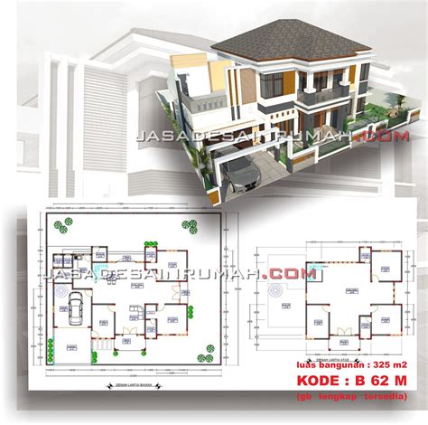 Desain Rumah Mewah 2 Lantai Minimalis Ukuran Besar di Bontang | Jasa Desain RumahJasa Desain Rumah