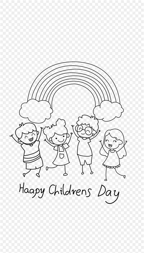 Rainbow Clipart For Kids Black And White