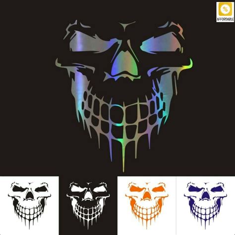 Skull Car Stickers 15.9CM*17.7CM 3D Skull Car Motorcycles Decoration Reflective - Graphics Decals