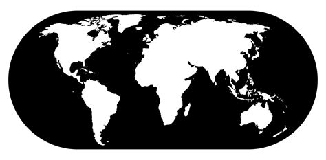 World Map Black And White With Countries - United States Map