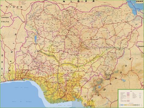 Large detailed map of Nigeria with cities and towns - Ontheworldmap.com