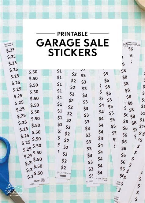 Free Printable Garage Sale Prices