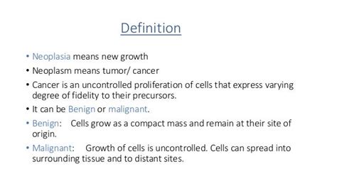 Neoplasia - Characteristics & Classification of Neoplasm