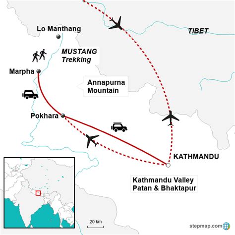 StepMap - Nepal Mustang - Landkarte für Germany