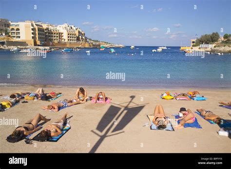 St George's Bay, Malta Stock Photo - Alamy