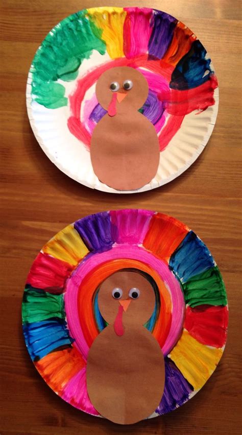 Paper Plate Turkey Craft idea for kids | Thanksgiving crafts preschool ...