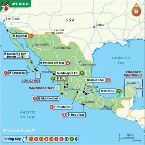 Map of Mexico resorts - Mexico map resorts (Central America - Americas)