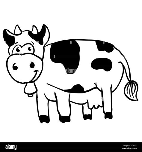 simple black and white cow cartoon Stock Vector Image & Art - Alamy