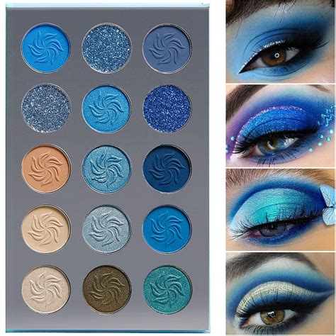 AFFLANO Blue Eyeshadow Palette - Highly Pigmented Matte & Shimmer Shades - Waterproof, Vegan ...