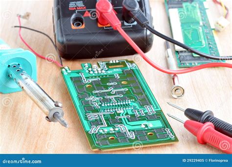 Test Repair Job On Electronic Printed Circuit Boar Royalty Free Stock Photo - Image: 29229405