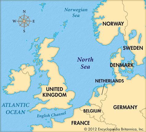 North Sea map | Cruises from Southampton, UK