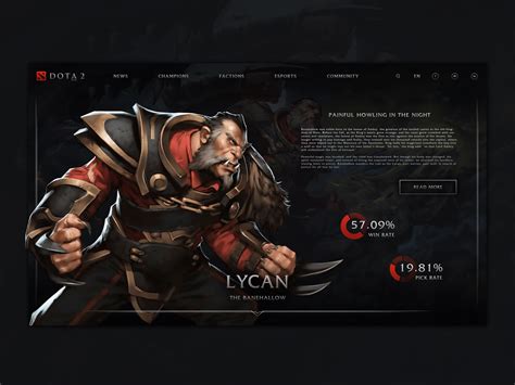 Dota 2 - Lycan page concept design by Dmitry Kiiashko on Dribbble