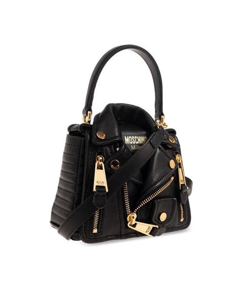 Moschino Logo-patch Biker Tote Bag in Black | Lyst