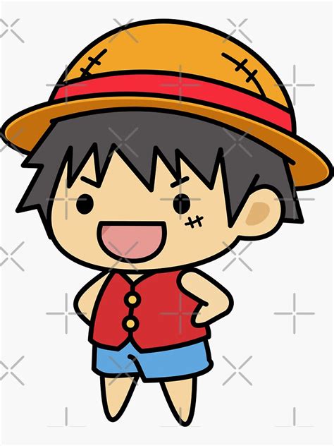 "Luffy chibi One Piece (pre time-skip basic outfit)" Sticker for Sale by Artyssytb | Redbubble