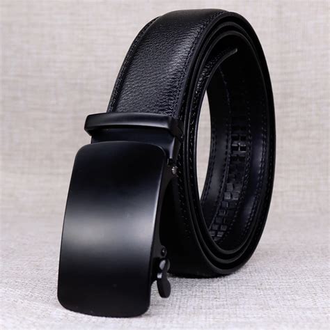 Belt For Men Black Genuine leather Casual Solid Formal Waist Dress Jeans Belts Designer Belt ...