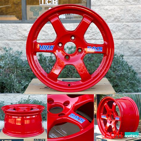 Rays Volk Racing TE37 Wheels 15X8 4X100 +35 Offset Red