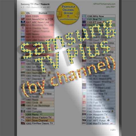 Samsung Tv Plus Channels List Printable