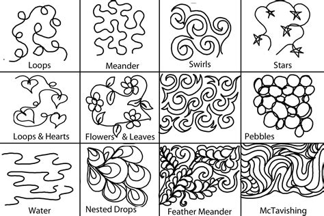 Printable Continuous Line Quilting Patterns | Easy Free Motion - Free Printable Quilting ...