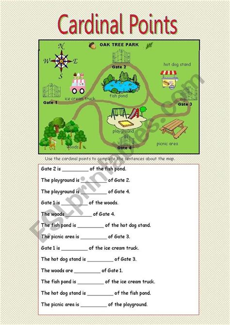 Cardinal Directions Worksheet Grade 3