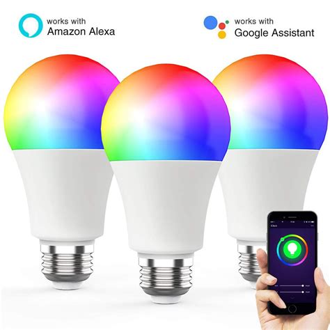 Tuya APP LED Bulb Multi Color Smart Lamp 10W Smart WiFi Bulb LED Lighting RGB Via iPhone and ...