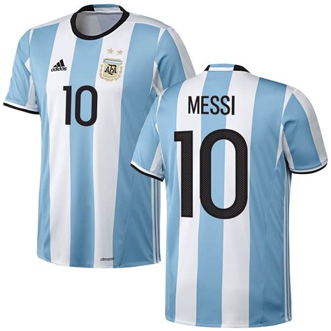 adidas Lionel Messi Argentina Light Blue 2016/17 Home Replica Jersey