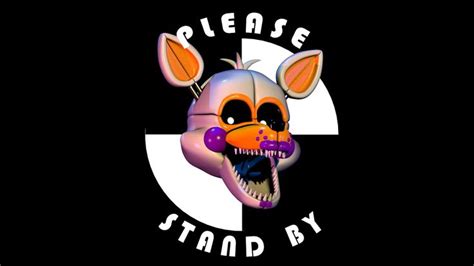 a cartoon character with the words please stand by on it's face and tongue