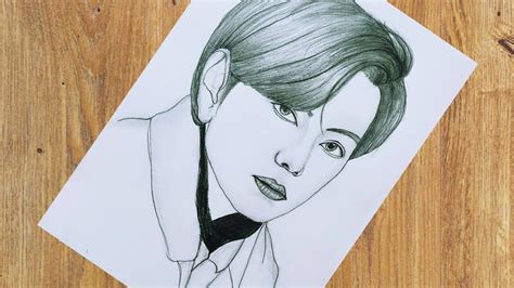 Kpop Drawings, Easy Drawings, Art Video, Step By Step Drawing, Pencil Sketch, Taehyung, Female ...