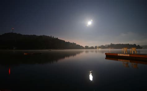 photography, Landscape, Water, Night, Moon, Reflection, Lake, Trees ...