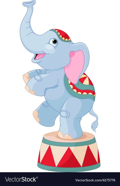 Illustration of cute circus elephant on pedestal. Download a Free Preview or High Quality Adobe ...